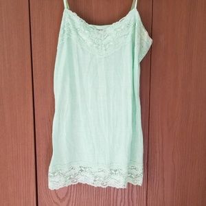 Green lace tank top